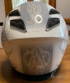 Casco Shoei integrale bianco-argento fibra vetro e