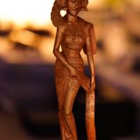 STATUA DANZATRICE BALINESE ANNI '70 - LEGNO ROSSO 