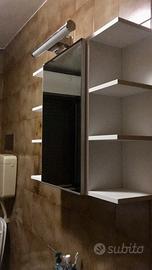 Pensile IKEA con specchio e luce - Bianco 80x64 cm