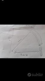 pali curvi per tettoia o copertura