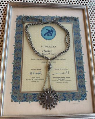 Diploma + Medaglia Giochi Mediterraneo Izmir 1971