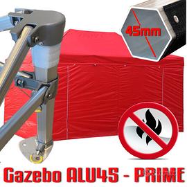 Gazebo 4,5x3 rosso professionale ignifugo allumini