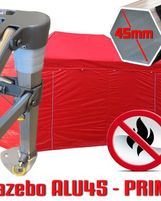 Gazebo 4,5x3 rosso professionale ignifugo allumini
