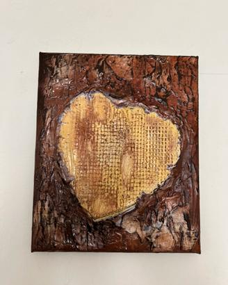 Quadro cuore materico fatto a mano 24x30