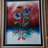 quadro Naif, pittura su vetro