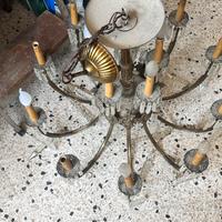 Lampadario ottone antico