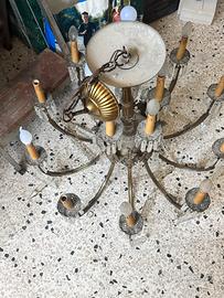 Lampadario ottone antico