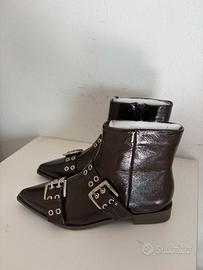 Stivaletti donna marrone con fibbia tg 37 nuovo