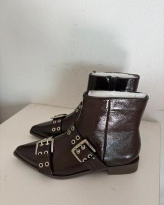 Stivaletti donna marrone con fibbia tg 37 nuovo