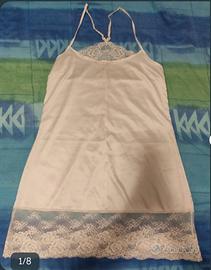 Abito intimo donna bianco sottoveste in raso.