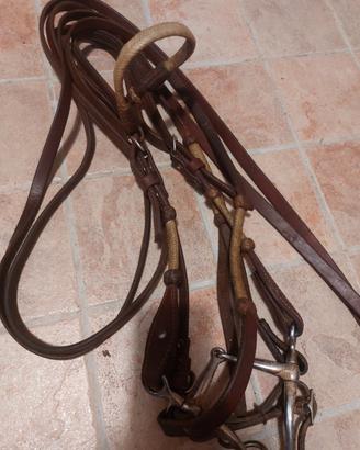 testiera western con inserti in budello