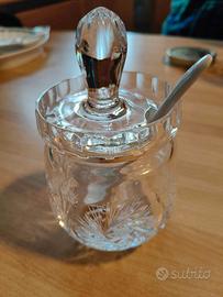 Zuccheriera cristallo con coperchio e dosatore