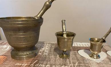 N. 3 Mortai Bronzo Vintage