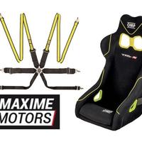 Kit 2 sedili OMP TRS-X + 2 cinture Hans rally FIA