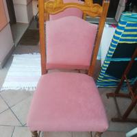 6 sedie  in legno imbottite