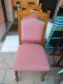 6 sedie  in legno imbottite