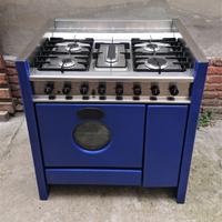 Cucina GAS BOFFI Inox 5 Fuochi e Forno Acciaio Blu