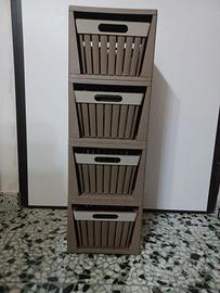mobiletto in plastica  con cesti 