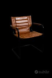 sedie in ferro e pelle vintage 