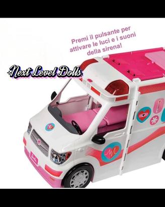 Barbie ambulanza /clinica mobile con sirena e luci
