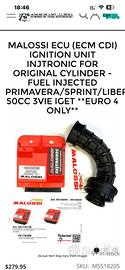 Centralina Malossi vespa primavera 50 iget