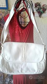Borsa pelle bianca Vintage