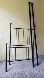 2 Strutture letto singolo in metallo con 1 rete