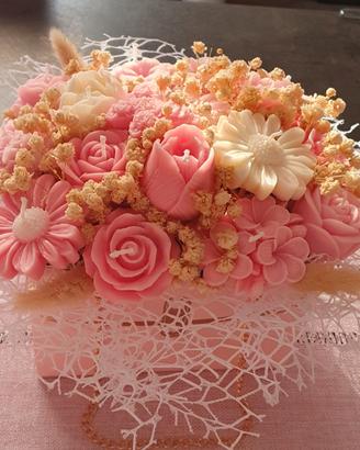 Bouquet Fiori  Cera di Soia Profumati-Fatti a Mano