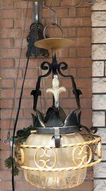 Lampadario a interruttore abajour stile medioevo