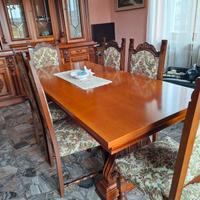 Tavolo rettangolare con 6 sedie in Noce 