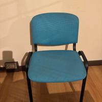 30 Sedie da conferenza in tessuto color ciano