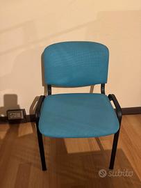 30 Sedie da conferenza in tessuto color ciano