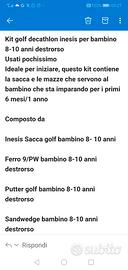 Kit golf bambino 8/10 anni