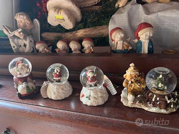 4 Palle di neve natalizia in vetro