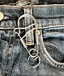 Portachiavi a moschettone vintage biker  INOX