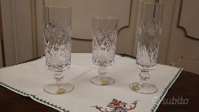 3  SERVIZI  BICCHIERI da  TAVOLA in CRISTALLO