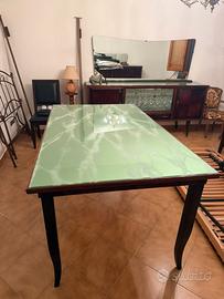 Tavolo con piano in vetro primi anni '50