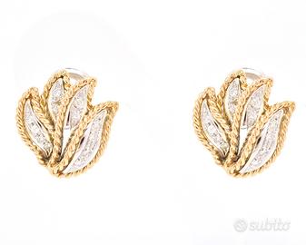 Orecchini in oro bianco e rosa con diamanti