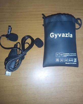 Microfono Lavalier USB Gyvazla - Da bavero per pc