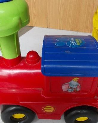 Trenino gioco della walt disney cavalcabile