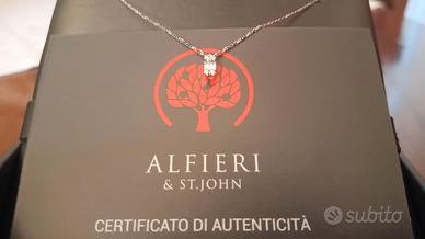 Collana Oro Bianco e Diamanti 0,08ct 18KT 1,70g