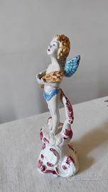 Statuetta angioletto in ceramica