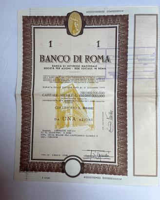 Vecchio certificato azionario