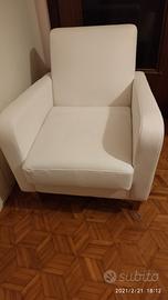 Poltrona ecopelle bianca nuova