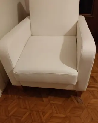 Poltrona ecopelle bianca nuova