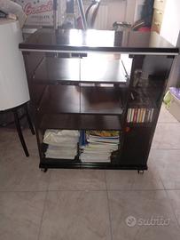 porta stereo,porta tv nero laccato