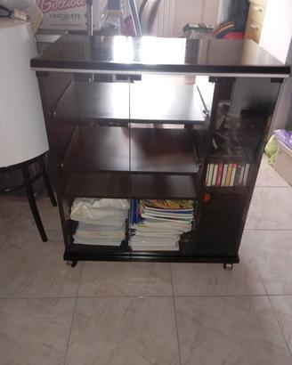 porta stereo,porta tv nero laccato