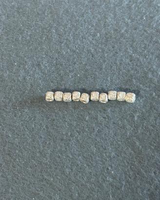 50 cubi da 4mm in argento 925 con effetto diamanta