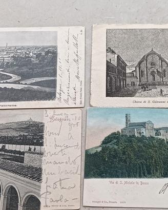 set cartoline postali antiche viaggiate Bologna 