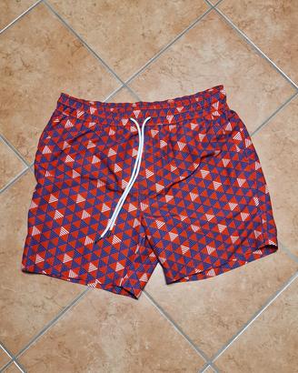 Costume da mare rosso blu bianco taglia M